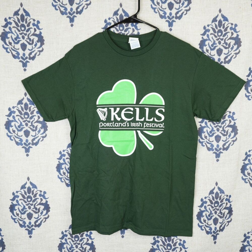 Kells Portland Irish Festival Tee Shirt March 17 Green Crewneck Adult M